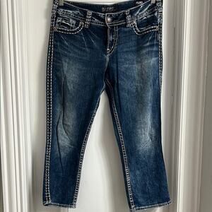Silver Jeans Blue Suki Cropped Ankle Denim | Size 32